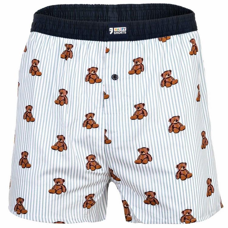 HAPPY SHORTS HAPPY SHORTS Web-Boxershorts Unterhose Herren - Bear on Stripes - 0 | SportScheck