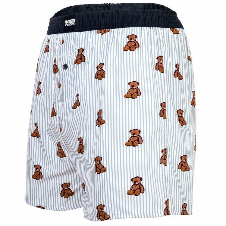 HAPPY SHORTS HAPPY SHORTS Web-Boxershorts Unterhose Herren - Bear on Stripes - 0 | SportScheck
