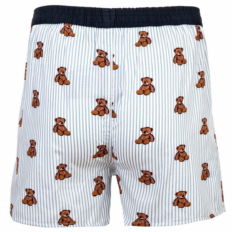 HAPPY SHORTS HAPPY SHORTS Web-Boxershorts Unterhose Herren - Bear on Stripes - 1 | SportScheck