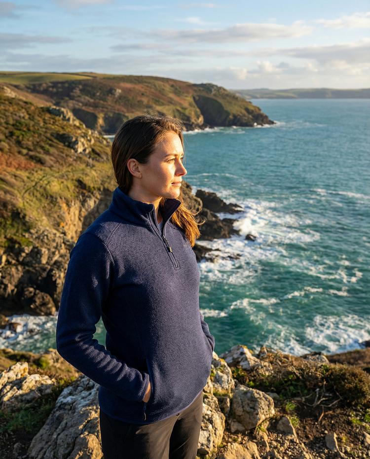 Jeff Green Jeff Green 1/4 Zip Strickfleecepullover Helmi Fleecejacke Damen - Peacot - 3 | SportScheck