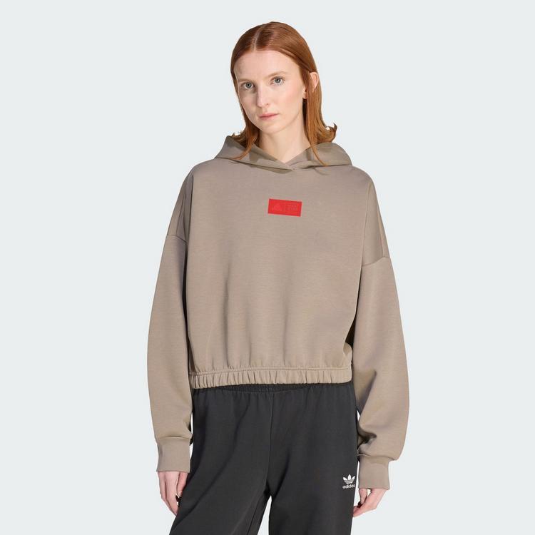 adidas adidas AUDI REVOLUT F1 TEAM ELEVATED HOODED Hoodie Damen - Simple Brown / Hi-Res Red - 0 | SportScheck