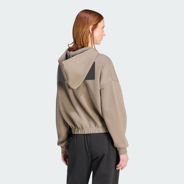 adidas adidas AUDI REVOLUT F1 TEAM ELEVATED HOODED Hoodie Damen - Simple Brown / Hi-Res Red - 1 | SportScheck