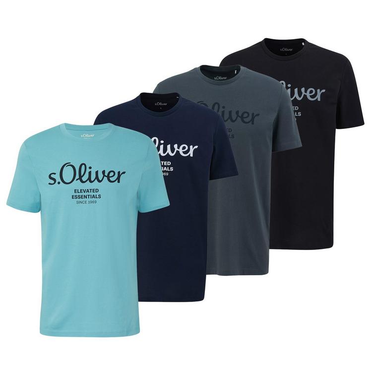 S.OLIVER S.OLIVER T-Shirt T-Shirt Herren - Hellblau/Dunkelblau/Dunkelgrau/Schwarz - 0 | SportScheck