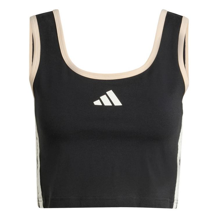 adidas adidas STADIUM TANKTOP Croptop Damen - Black / Crystal Linen / Off White - 0 | SportScheck