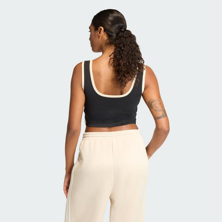 adidas adidas STADIUM TANKTOP Croptop Damen - Black / Crystal Linen / Off White - 1 | SportScheck
