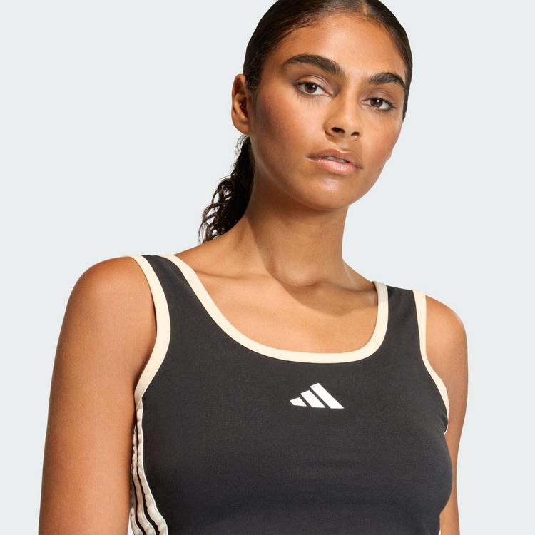 adidas adidas STADIUM TANKTOP Croptop Damen - Black / Crystal Linen / Off White - 0 | SportScheck