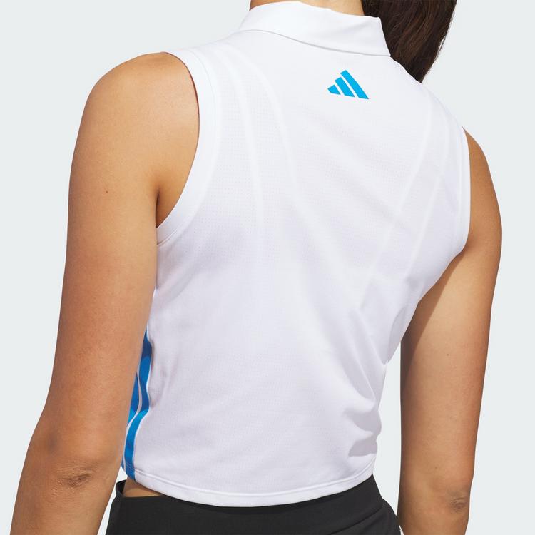 adidas adidas Beyond The Course Crop Twistknit Poloshirt Damen - White - 1 | SportScheck