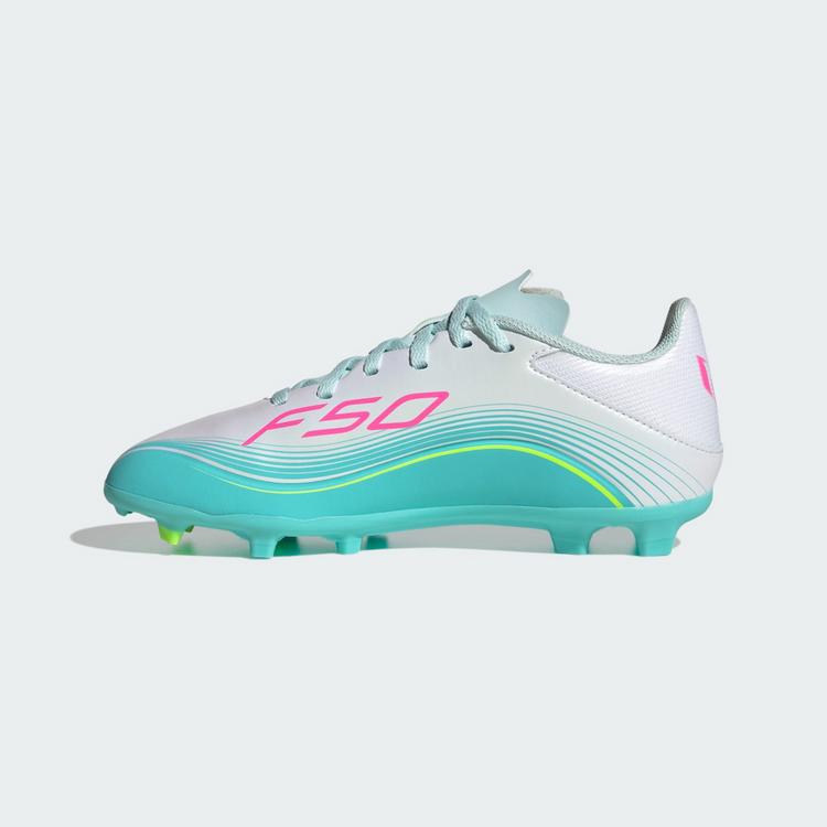 adidas adidas F50 MESSI LEAGUE Firm Ground / Multi Fu&szlig;ballschuhe Kinder - Cloud White / Lucid Pink / Flash Aqua - 4 | SportScheck