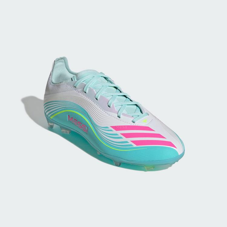 adidas adidas F50 MESSI ELITE Firm Ground Kids Fu&szlig;ballschuhe Kinder - Cloud White / Lucid Pink / Flash Aqua - 2 | SportScheck