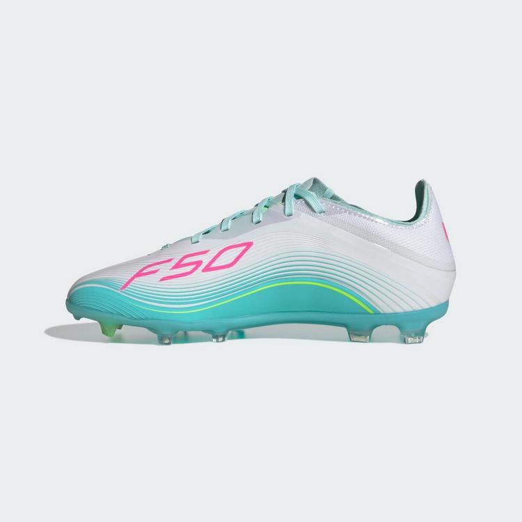 adidas adidas F50 MESSI ELITE Firm Ground Kids Fu&szlig;ballschuhe Kinder - Cloud White / Lucid Pink / Flash Aqua - 4 | SportScheck