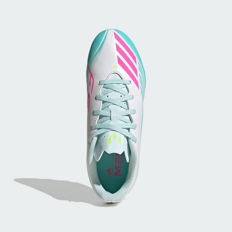 adidas adidas F50 MESSI CLUB Firm Ground/Multi Ground Fu&szlig;ballschuhe Kinder - Cloud White / Lucid Pink / Flash Aqua - 0 | SportScheck