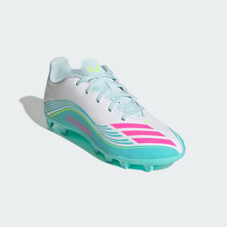 adidas adidas F50 MESSI CLUB Firm Ground/Multi Ground Fu&szlig;ballschuhe Kinder - Cloud White / Lucid Pink / Flash Aqua - 2 | SportScheck