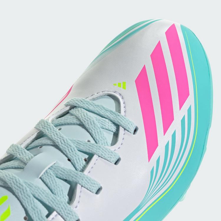 adidas adidas F50 MESSI CLUB Firm Ground/Multi Ground Fu&szlig;ballschuhe Kinder - Cloud White / Lucid Pink / Flash Aqua - 5 | SportScheck