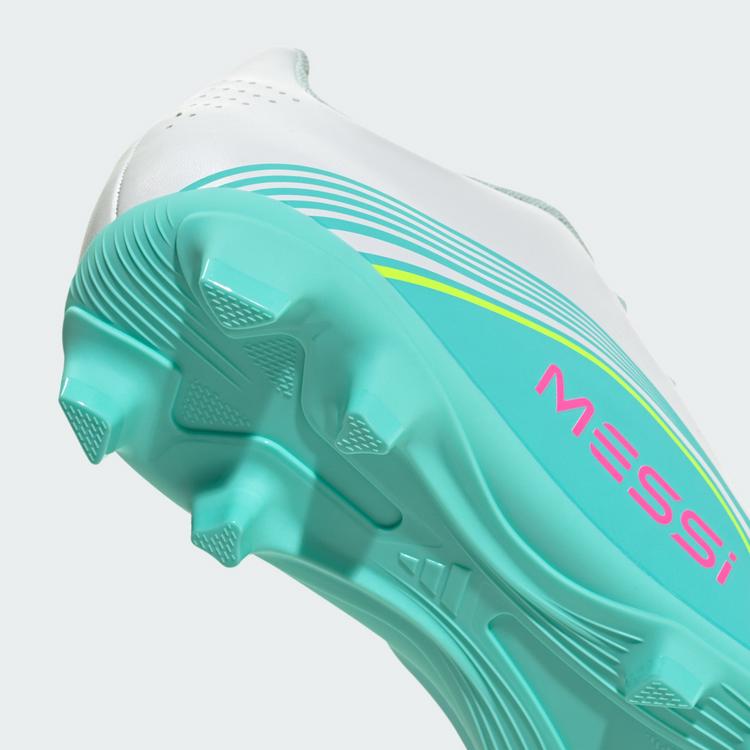 adidas adidas F50 MESSI CLUB Firm Ground/Multi Ground Fu&szlig;ballschuhe Kinder - Cloud White / Lucid Pink / Flash Aqua - 6 | SportScheck