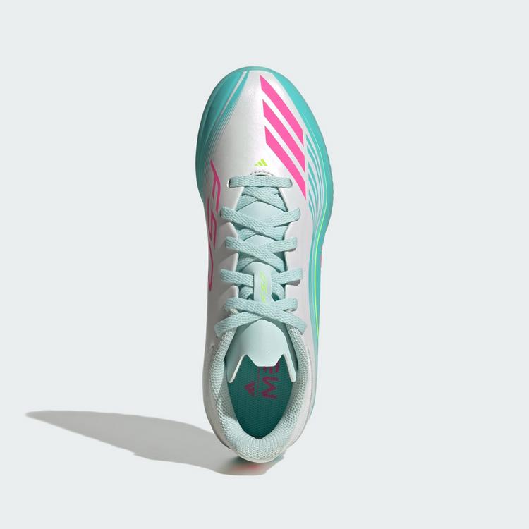 adidas adidas F50 MESSI LEAGUE Turf Fu&szlig;ballschuh Kids Fu&szlig;ballschuhe Kinder - Cloud White / Lucid Pink / Flash Aqua - 0 | SportScheck