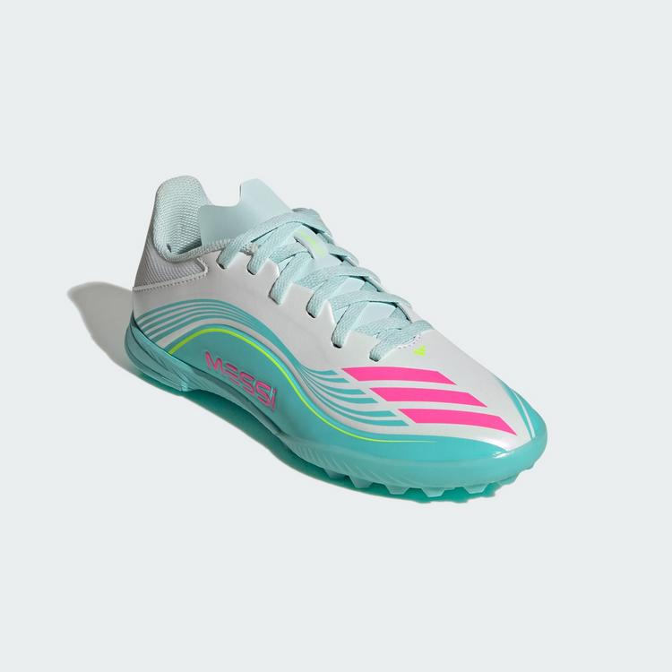 adidas adidas F50 MESSI LEAGUE Turf Fu&szlig;ballschuh Kids Fu&szlig;ballschuhe Kinder - Cloud White / Lucid Pink / Flash Aqua - 2 | SportScheck
