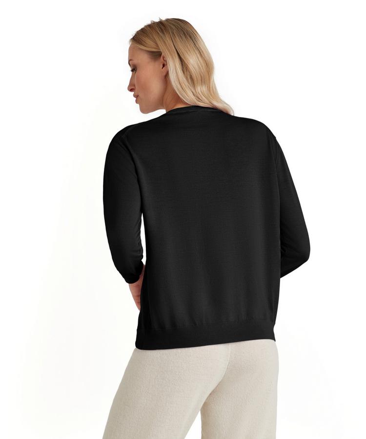 Falke Falke V-Neck New Merino Strickpullover Damen - black (3000) - 0 | SportScheck