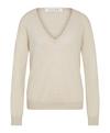 Falke V-Neck New Merino Strickpullover Damen - beige mel. (4043)
