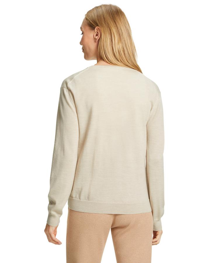 Falke Falke V-Neck New Merino Strickpullover Damen - beige mel. (4043) - 0 | SportScheck