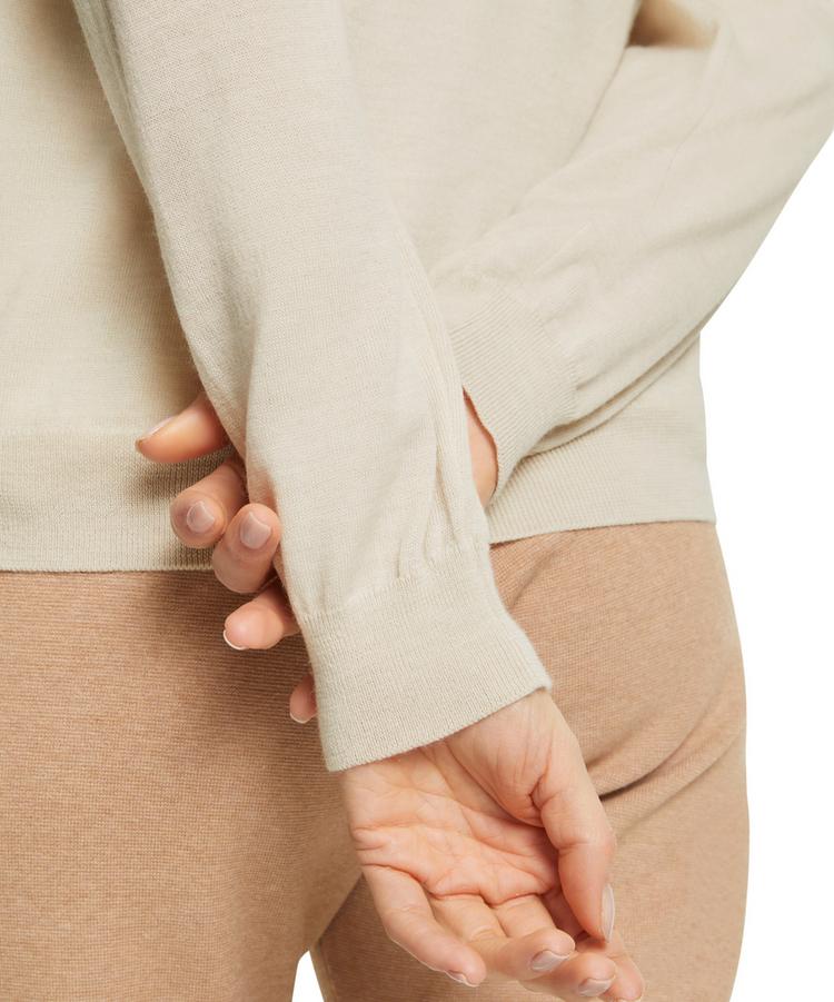Falke Falke V-Neck New Merino Strickpullover Damen - beige mel. (4043) - 2 | SportScheck