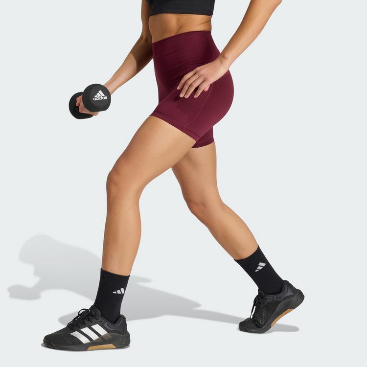 adidas adidas 3-Streifen Studio All Me Booty Tights Damen - Maroon - 0 | SportScheck