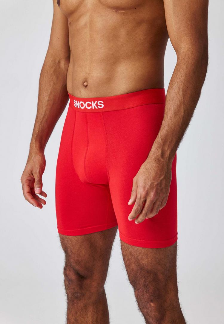 Snocks Snocks Boxershorts mit l&auml;ngerem Bein 3er Pack Unterhose Herren - Hibiscus - 0 | SportScheck
