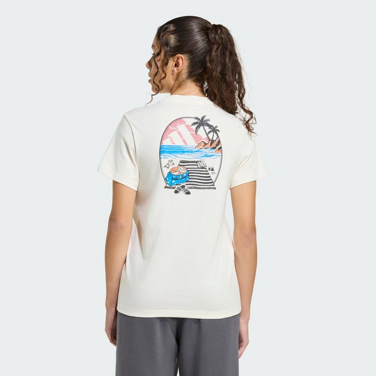 adidas adidas SUMMER SLIDE GRAPHIC T-SHIRT2 T-Shirt Damen - Off White - 1 | SportScheck