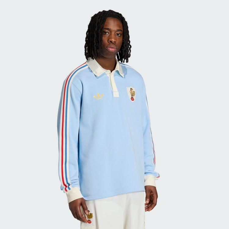 adidas adidas Frankreich Rugby 120 Years Crunch Pololangarmshirt Herren - Clear Sky - 0 | SportScheck