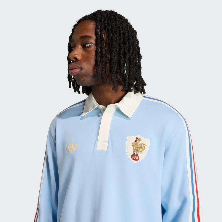 adidas adidas Frankreich Rugby 120 Years Crunch Pololangarmshirt Herren - Clear Sky - 0 | SportScheck