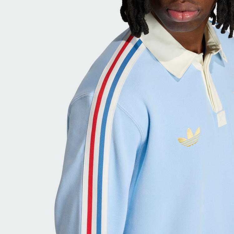 adidas adidas Frankreich Rugby 120 Years Crunch Pololangarmshirt Herren - Clear Sky - 1 | SportScheck