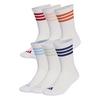 adidas 3-Streifen Essentials Cushioned Crew Socken - White / Active Maroon / Fox Orange / Dark Blue