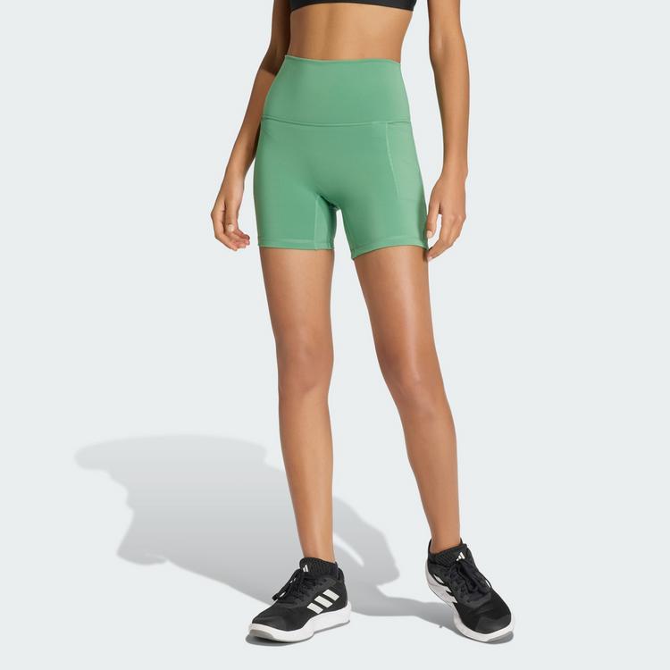 adidas adidas 3-Streifen Studio All Me Booty Tights Damen - Preloved Green - 0 | SportScheck