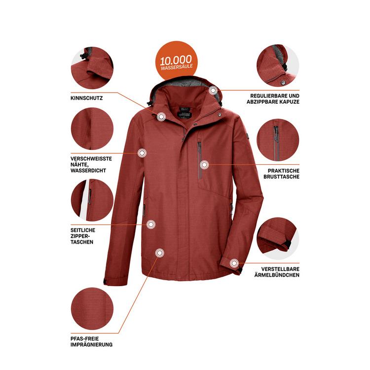 KILLTEC KILLTEC KOS 256 Funktionsjacke Herren - Rot - 3 | SportScheck