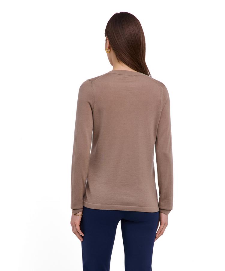 Falke Falke Merino X-fine V-Neck Strickpullover Damen - sesame (4390) - 0 | SportScheck