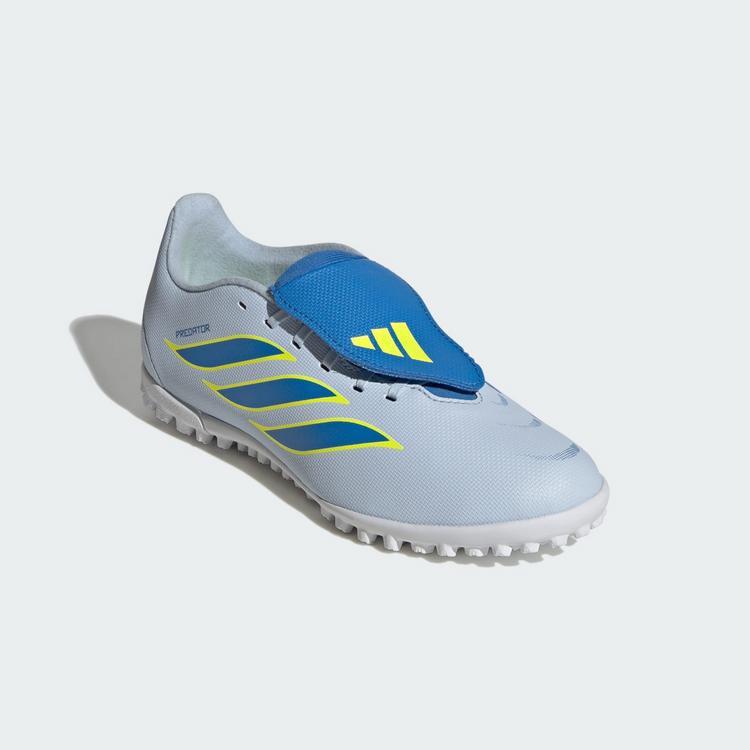 adidas adidas PREDATOR CLUB Fold-Over Tongue Turf Fu&szlig;ballschuhe Kinder - Crystal Sky / Ray Blue / Team Solar Yellow 2 - 2 | SportScheck