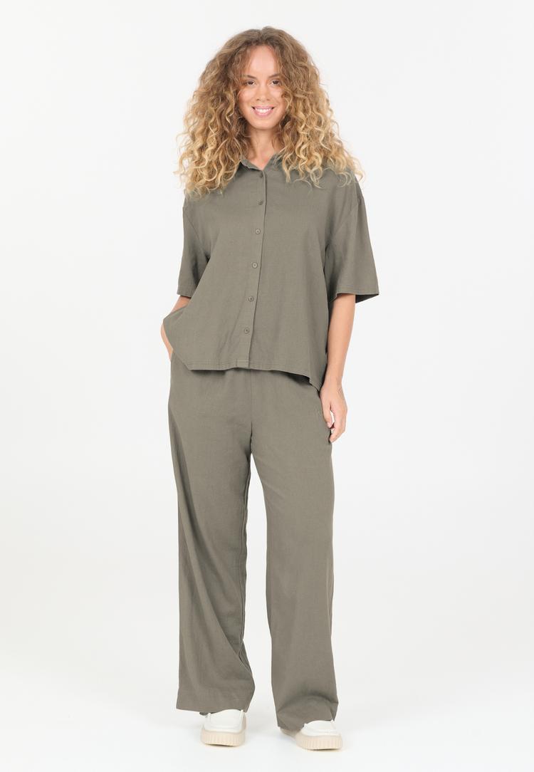 NOU NOU Natasha Kurzarmhemd Damen - 3211 Smokey Olive - 0 | SportScheck