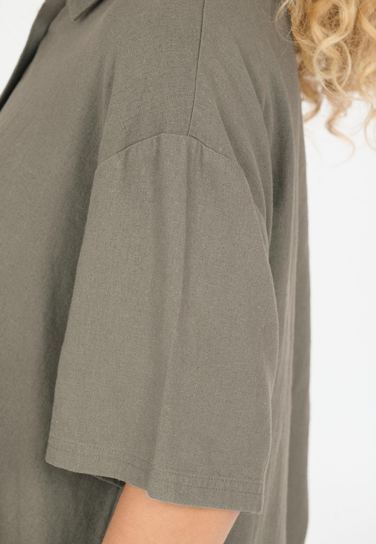 NOU NOU Natasha Kurzarmhemd Damen - 3211 Smokey Olive - 2 | SportScheck