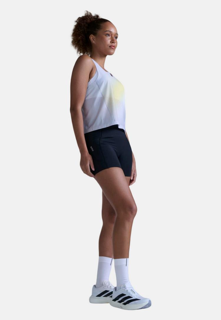 2XU 2XU Light Speed React Crop Singlet Funktionsshirt Damen - lemon mist-white reflective - 1 | SportScheck