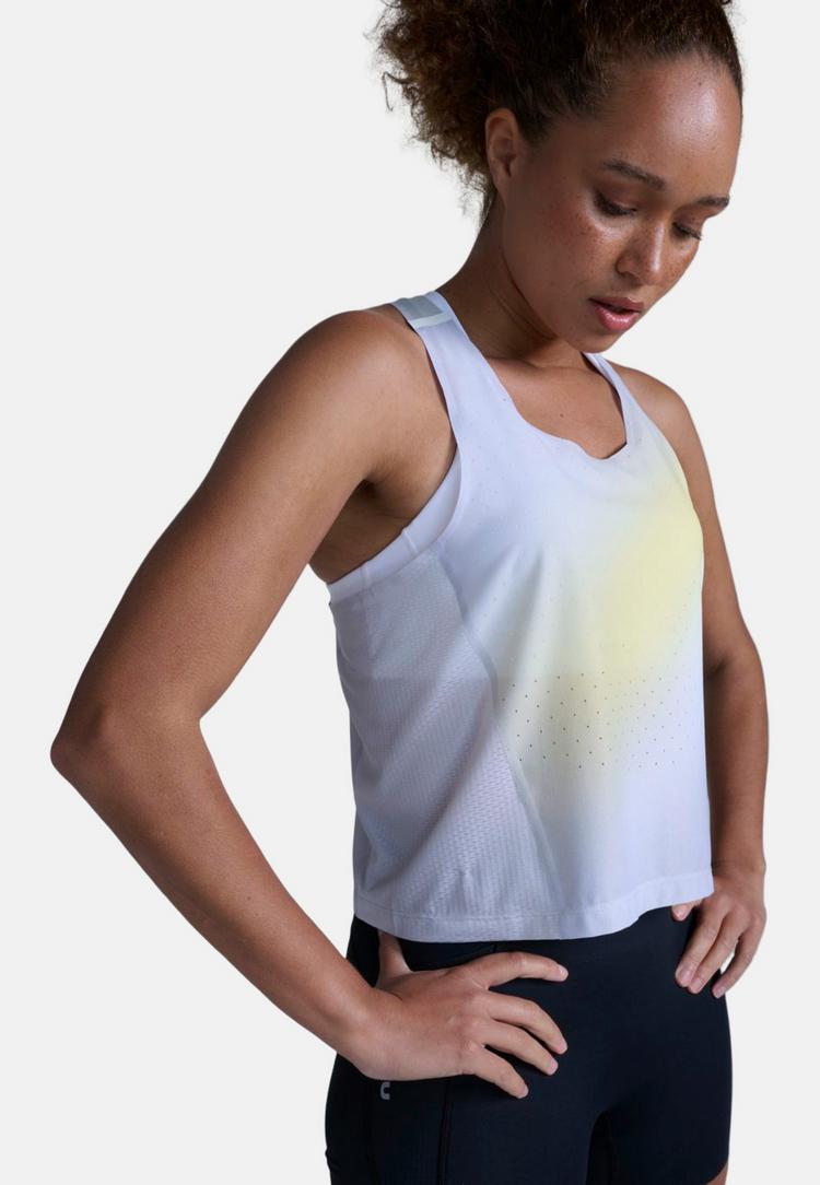 2XU 2XU Light Speed React Crop Singlet Funktionsshirt Damen - lemon mist-white reflective - 4 | SportScheck