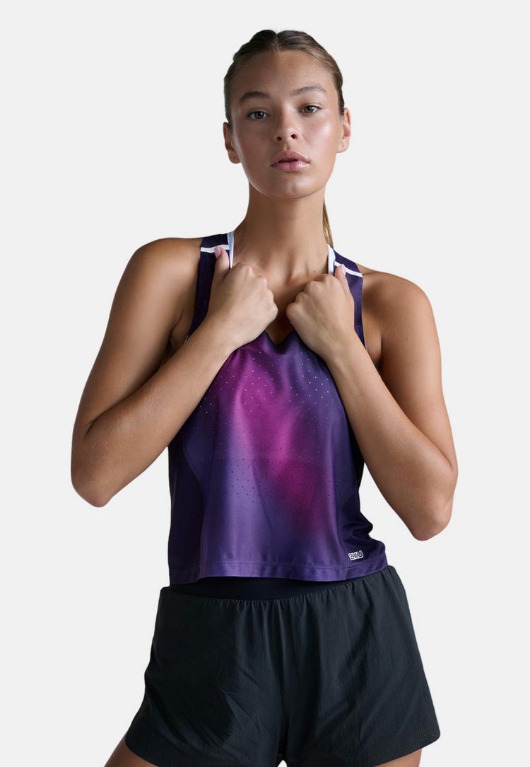 2XU 2XU Light Speed React Crop Singlet Funktionsshirt Damen - violet mist-lavender reflect - 5 | SportScheck