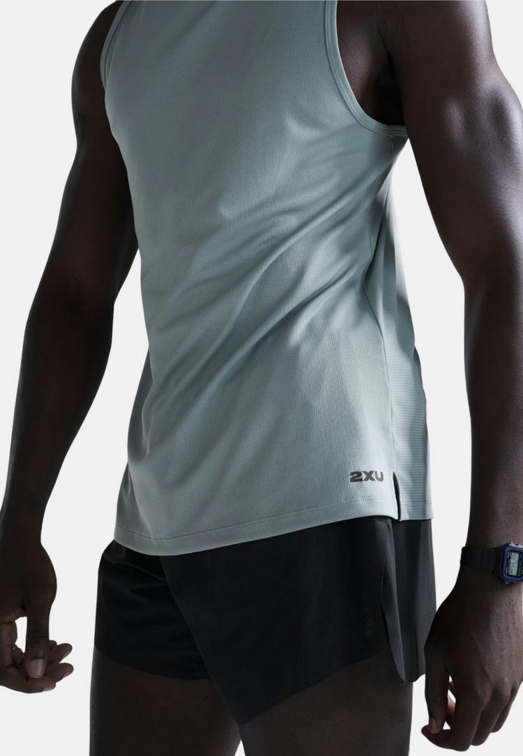 2XU 2XU Aero Mesh Tank Funktionsshirt Herren - smoke blue-black reflective - 5 | SportScheck
