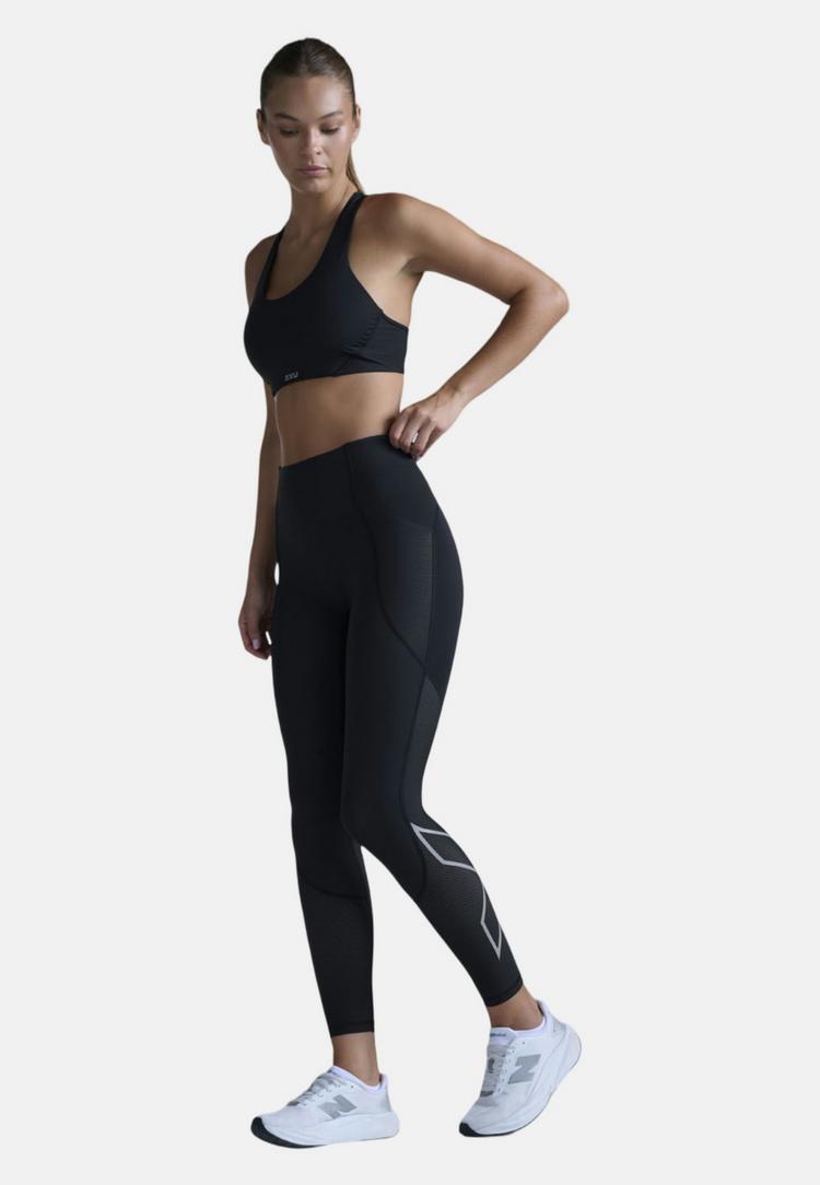 2XU 2XU Aero Mesh Hi-Rise Tights Tights Damen - black-silver reflective - 1 | SportScheck