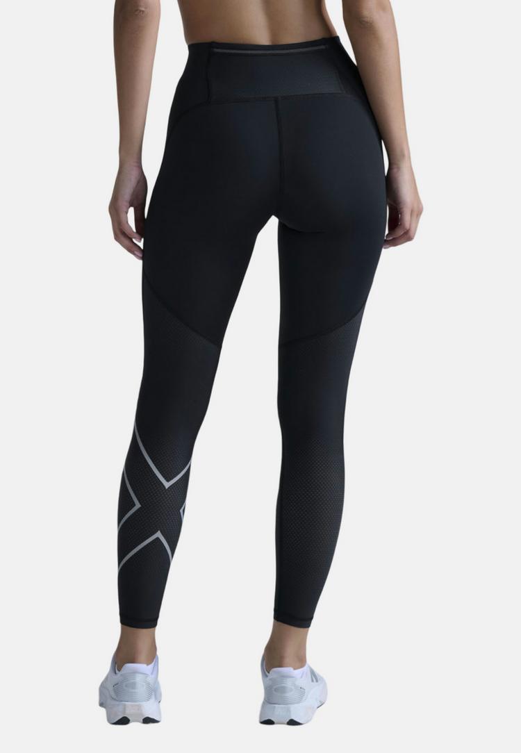 2XU 2XU Aero Mesh Hi-Rise Tights Tights Damen - black-silver reflective - 2 | SportScheck
