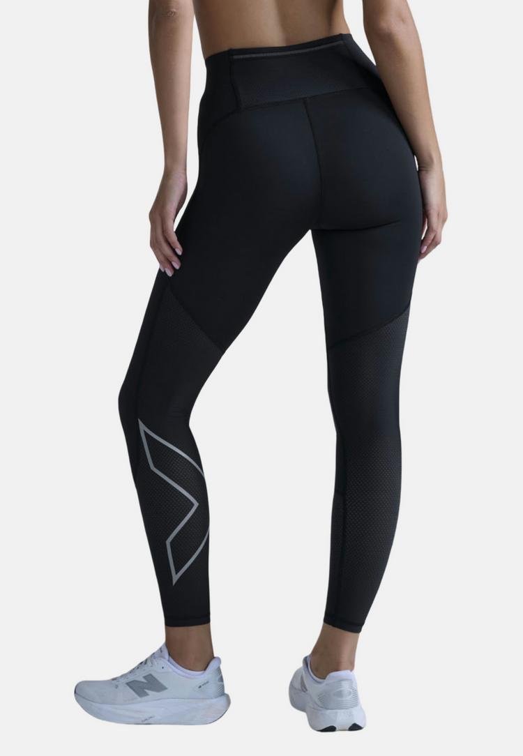 2XU 2XU Aero Mesh Hi-Rise Tights Tights Damen - black-silver reflective - 3 | SportScheck