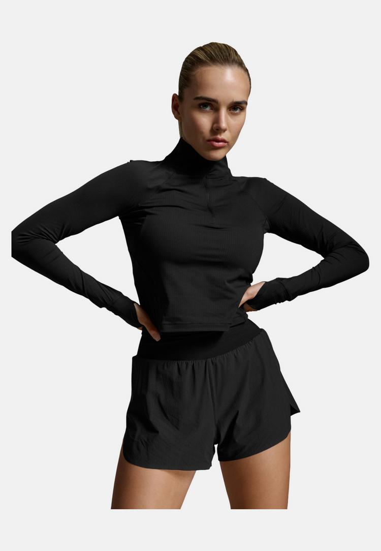 2XU 2XU Womens Aero Waffle 1/2 Zip Funktionsshirt Damen - black-silver reflective - 3 | SportScheck