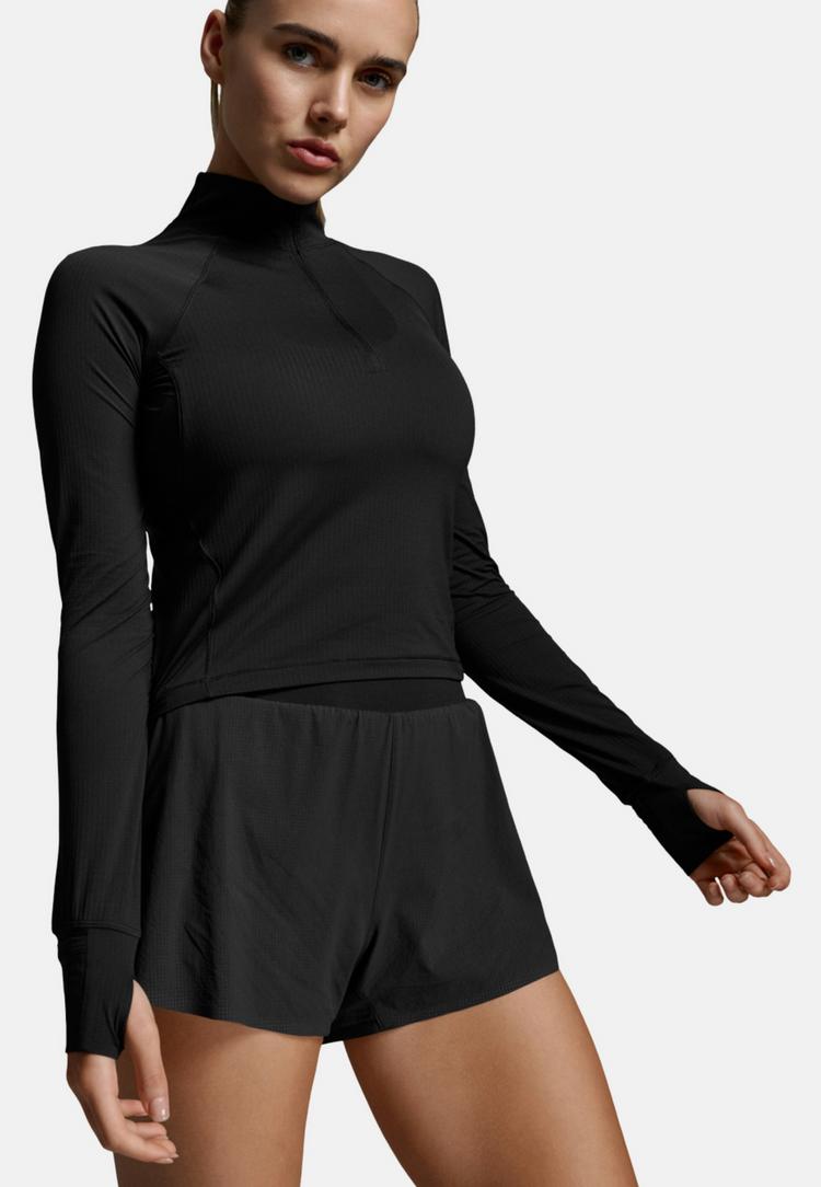 2XU 2XU Womens Aero Waffle 1/2 Zip Funktionsshirt Damen - black-silver reflective - 4 | SportScheck