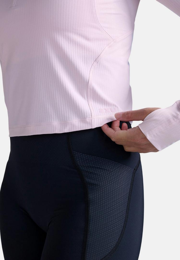 2XU 2XU Womens Aero Waffle 1/2 Zip Funktionsshirt Damen - pink frost-pink reflective - 5 | SportScheck