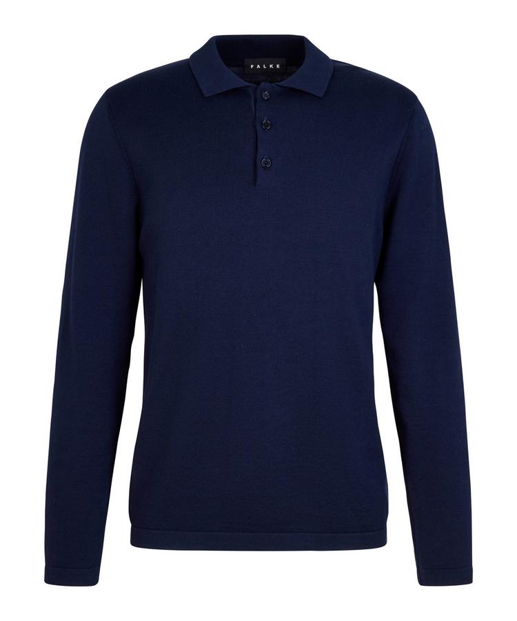 Falke Falke Cotton Polo LS Poloshirt Herren - night sky (6437) - 0 | SportScheck
