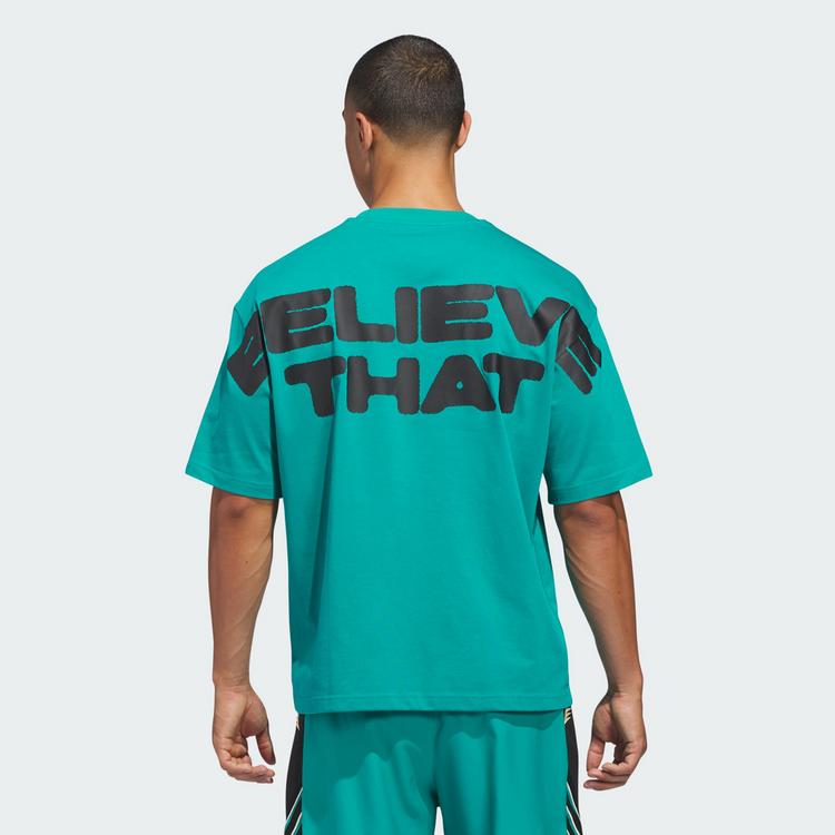 adidas adidas ANTHONY EDWARDS BELIEVE THAT T-SHIRT Basketball Shirt Herren - Equipment Green - 1 | SportScheck