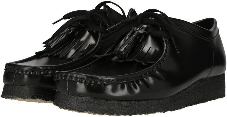 Clarks Originals Clarks Originals Wallabee Halbschuhe Herren - 1216A Blk HiShine Lea - 1 | SportScheck